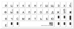 Наклейка на клавиатуру. Основа прозрачная. Символ черный