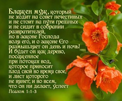 Блажен муж, который не ходит на совет нечестивых... Псалом 1:1-3